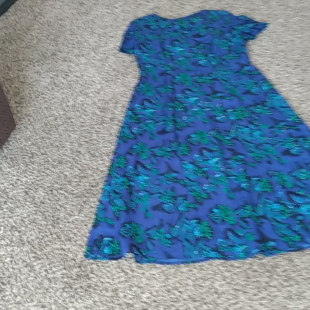 Blue dress with green flowers